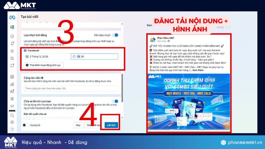 Cách lên lịch đăng bài tự động trên Fanpage bằng máy tính