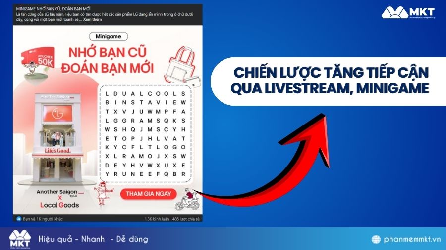 Tăng tiếp cận qua livestream Tăng tiếp cận qua livestream, minigame