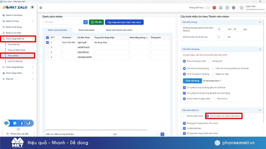 Phần mềm nhắn tin Zalo tự động TOP 1 hiện nay 4 Phần mềm nhắn tin Zalo tự động