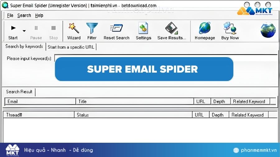 Super Email Spider Tool quét mail Super Email Spider