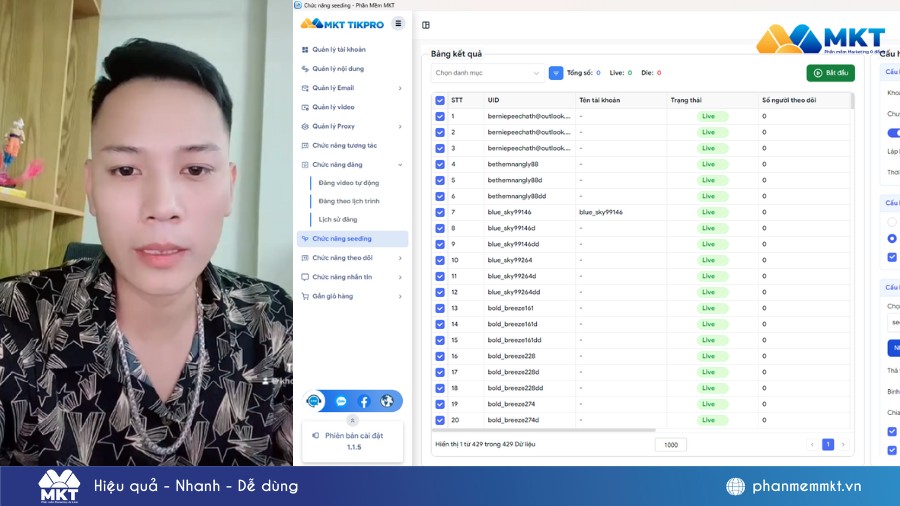 Cách anh Đinh Văn Tân dùng MKT TikPro để X10 hiệu quả seeding livestream game trên TikTok 3 seeding livestream game