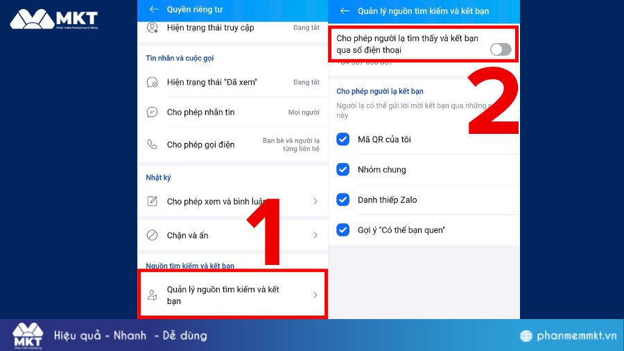 Tắt tìm kiếm Zalo bằng số điện thoại Android Tắt tìm kiếm Zalo bằng số điện thoại trên Android