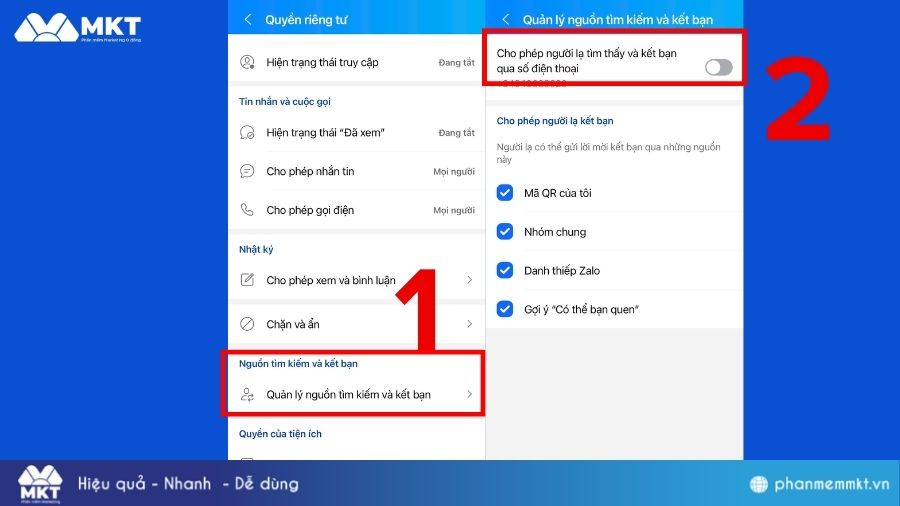 Tắt tìm kiếm số điện thoại Zalo iPhone Tắt tìm kiếm số điện thoại Zalo trên iPhone