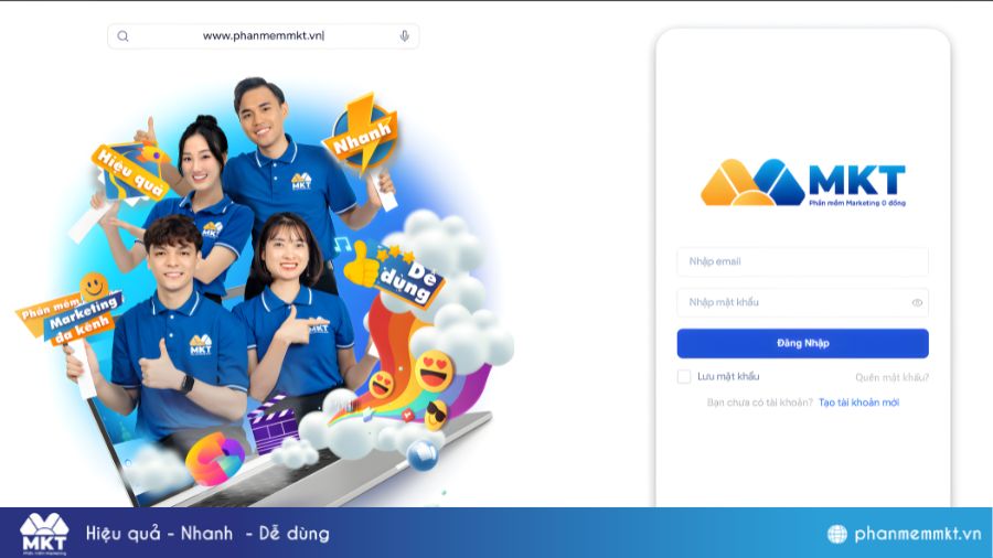 Đăng nhập phần mềm MKT Đăng nhập vào Phần mềm MKT