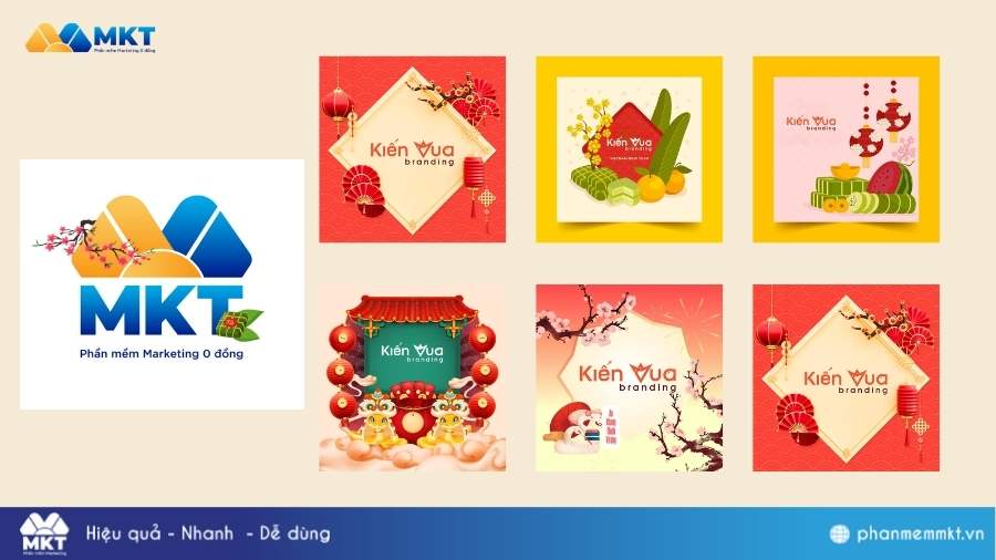 Mẫu tem dán quà Tết truyền thống Tem dán quà Tết