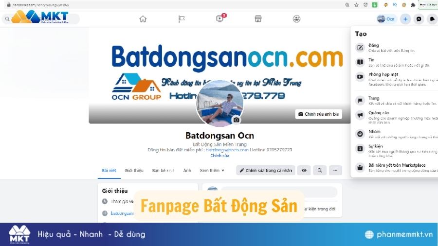 Fanpage bất động sản Các kênh marketing bất động sản