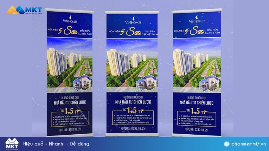 Sử dụng standee quảng bá bất động sản Các kênh marketing bất động sản