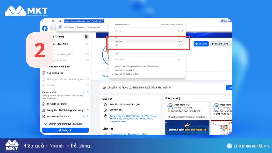 Copy thanh địa chỉ phía trên Cách copy link Facebook