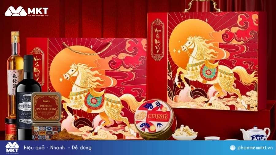 Mẫu hộp quà Tết Bính Ngọ Mẫu hộp quà Tết đẹp