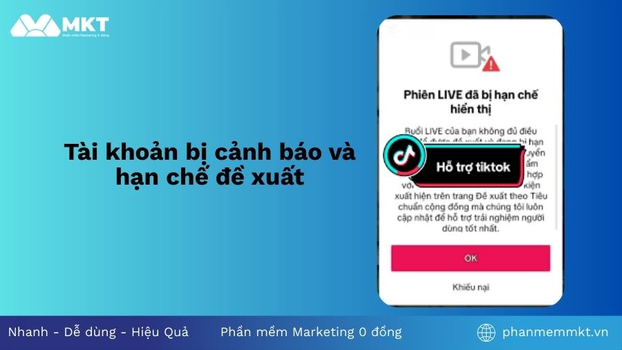 Mức độ cảnh báo nhẹ Gỡ vi phạm tiêu chuẩn cộng đồng TikTok
