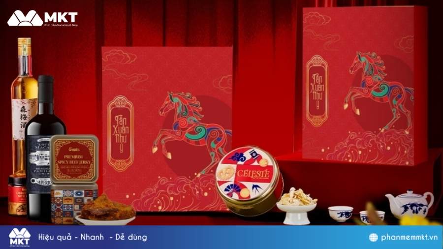 Mẫu hộp quà Tết Bính Ngọ sang trọng Mẫu hộp quà Tết đẹp