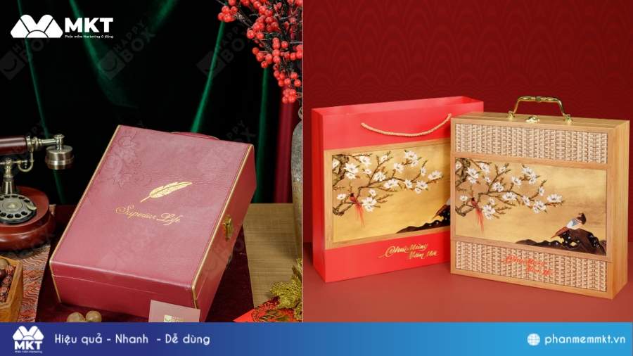 Hộp quà Tết cao cấp, sang trọng Mẫu hộp quà Tết đẹp