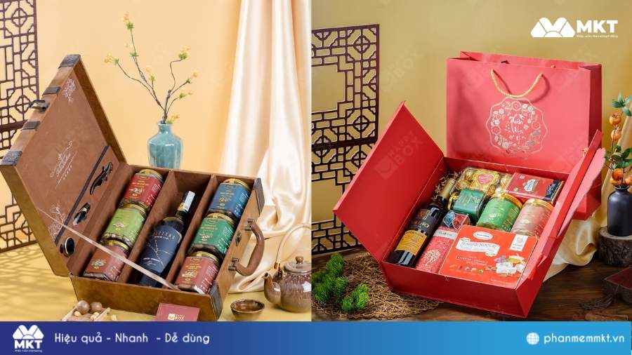 Hộp quà Tết cao cấp, sang trọng Mẫu hộp quà Tết đẹp