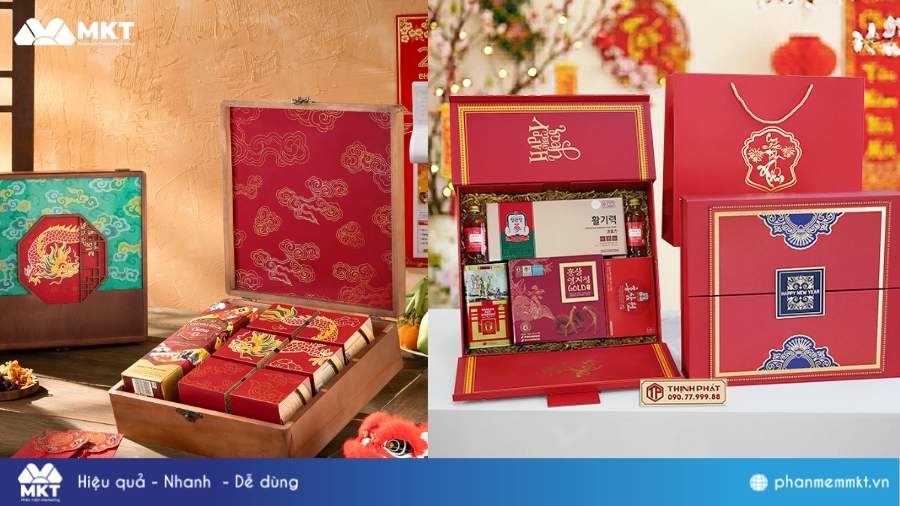 Hộp quà Tết cho sếp, đối tác Mẫu hộp quà Tết đẹp