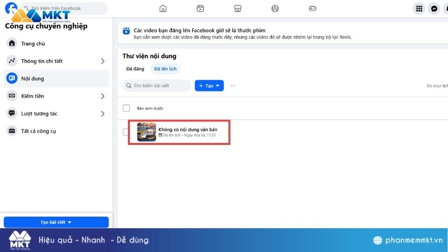 Xem bài viết đã lên lịch trên trang cá nhân Chỉnh sửa bài viết đã lên lịch trên Facebook