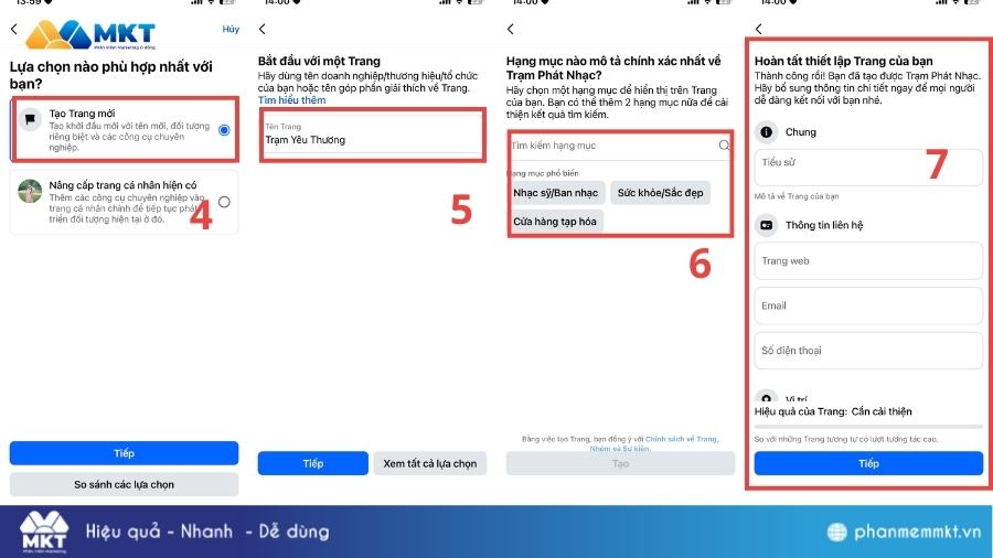 Tạo fanpage bán hàng mới trên điện thoại Cách tạo fanpage bán hàng