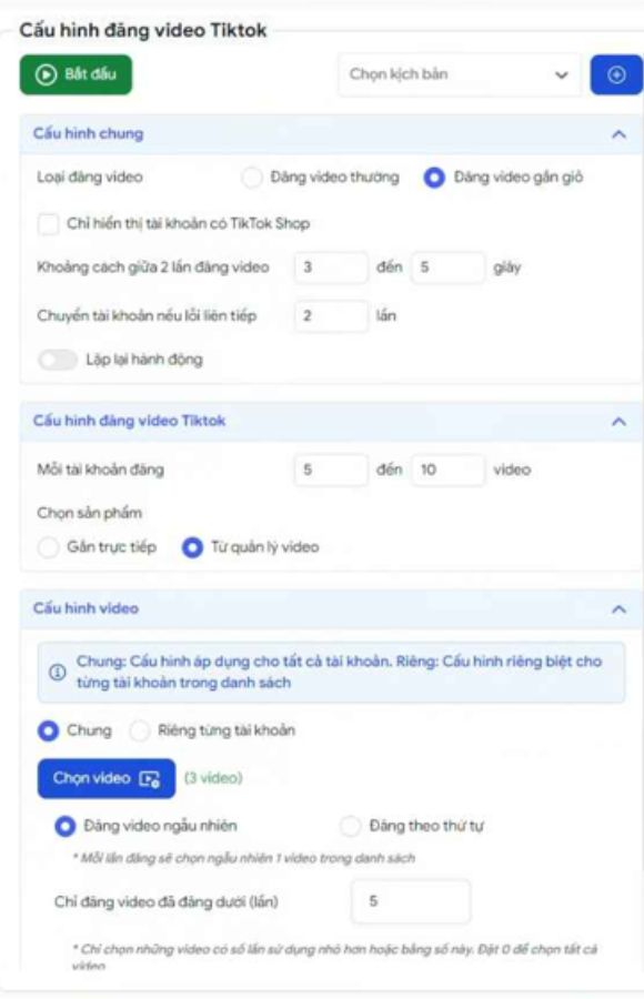 Thiết lập cấu hình đăng bài cực kỳ chi tiết Phần mềm làm Affiliate đa kênh xây dựng hệ thống bền vững
