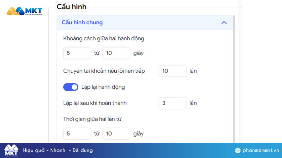 Cấu hình chung bình luận TikTok tư động Thiết lập cấu hình chung bình luận TikTok tư động