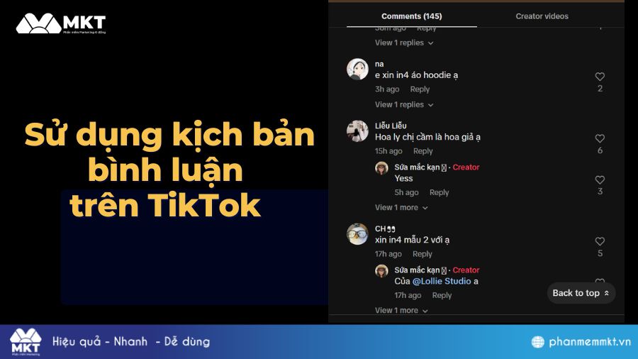 Mẫu kịch bản bình luận TikTok Cách tăng bình luận TikTok