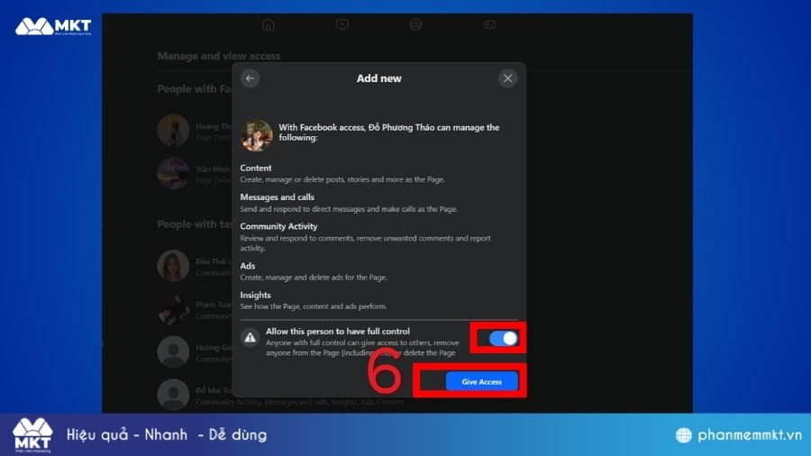 Cách thêm người quản trị Fanpage Chọn thêm người quản trị Fanpage
