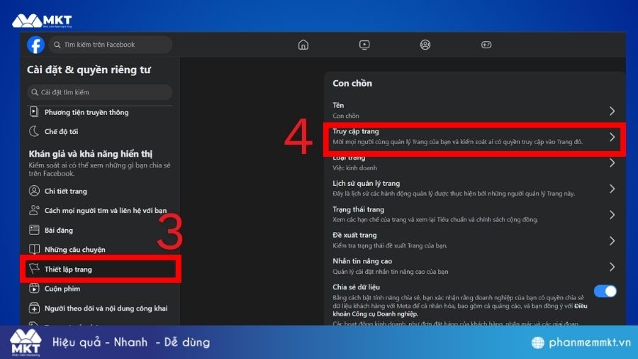 Cách chuyển quyền sở hữu Fanpage trên máy tính Chuyển quyền sở hữu Fanpage trên máy tính