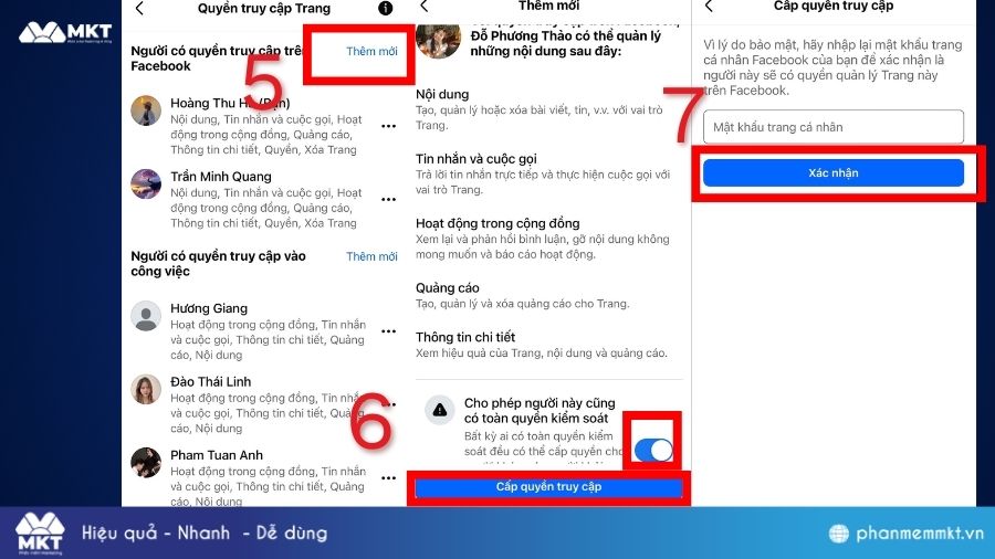 Thêm người quản trị mới trên page Thêm người quản trị mới