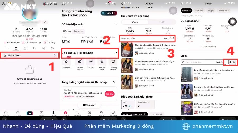 Truy cập TikTok Shop và kiểm tra đơn hàng Cách làm tiếp thị liên kết trên TikTok