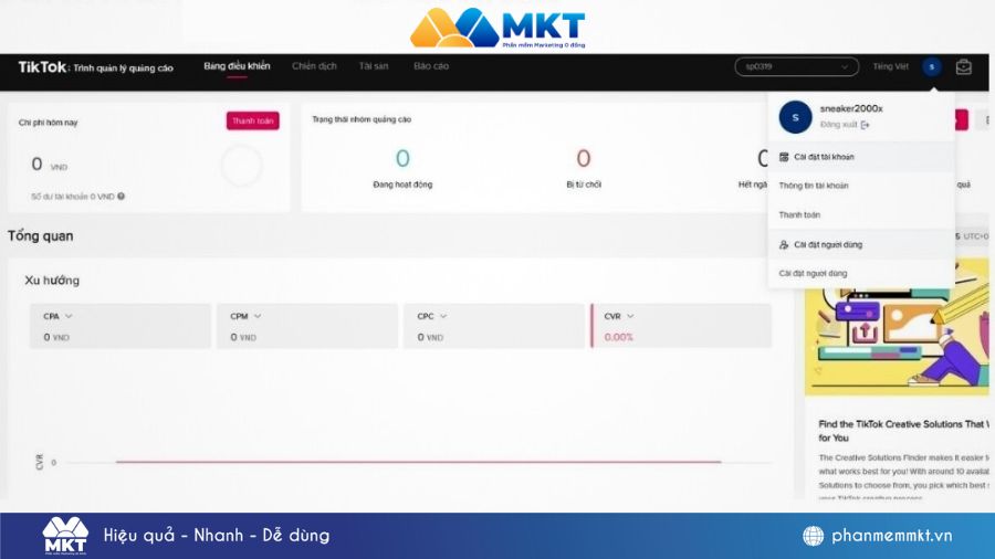 Một trong những điều kiện là bạn phải có tài khoản quảng cáo TikTok Cách lấy mã quảng cáo TikTok