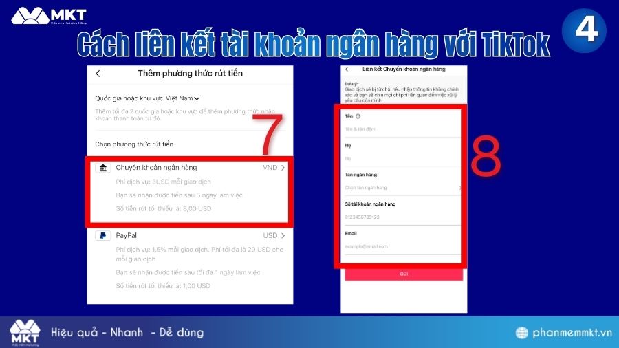 Thông tin để liên kêt tài khoản ngân hàng Xác nhận thông tin để liên kết tài khoản ngân hàng