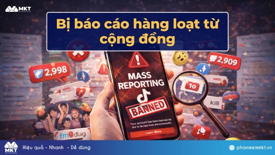 Do bị báo cáo hàng loạt từ cộng đồng Bị cấm do bị báo cáo hàng loạt từ cộng đồng