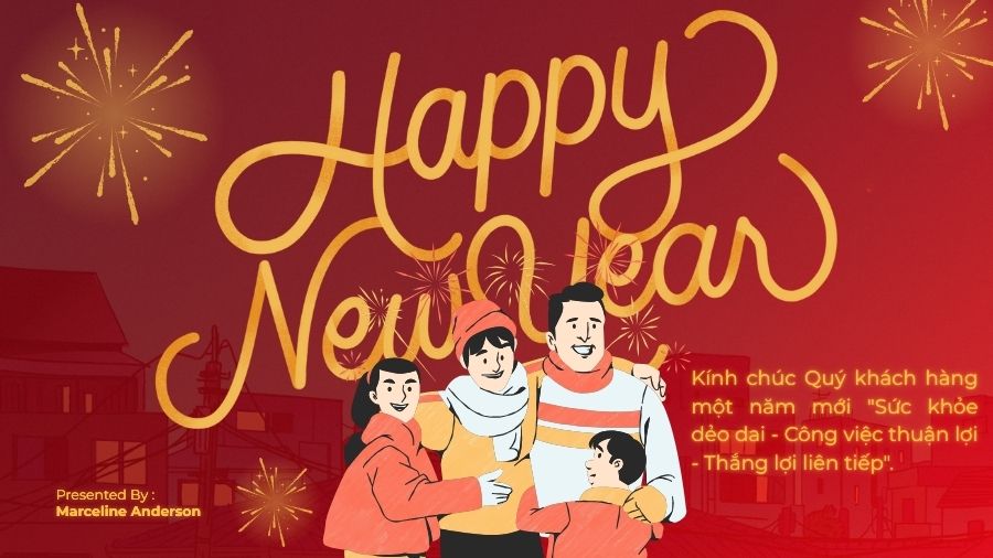 Mẫu thiệp chúc Tết khách hàng đơn giản Thiệp chúc Tết khách hàng đơn giản