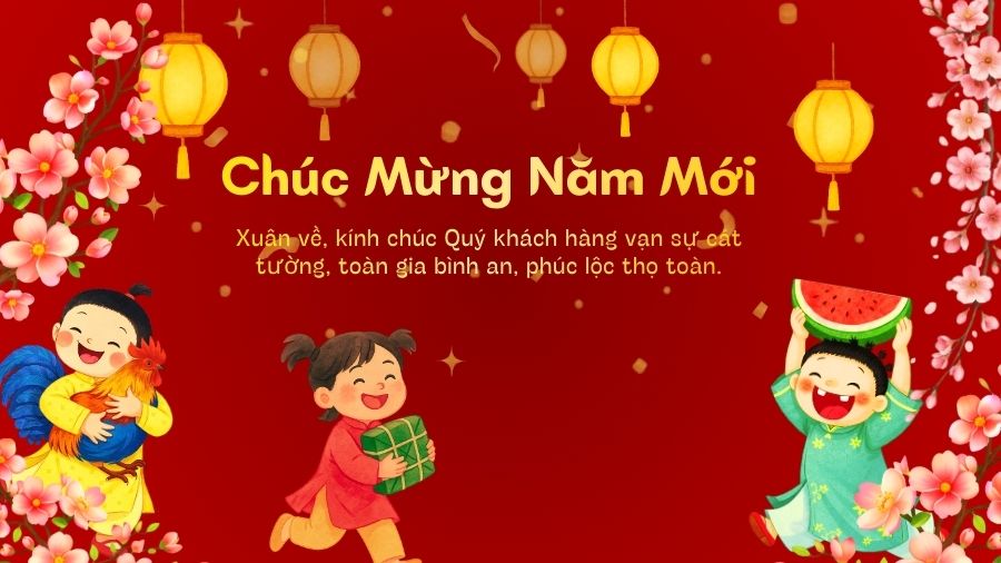 Thiệp chúc Tết 2026 Thiệp chúc Tết khách hàng ấm áp