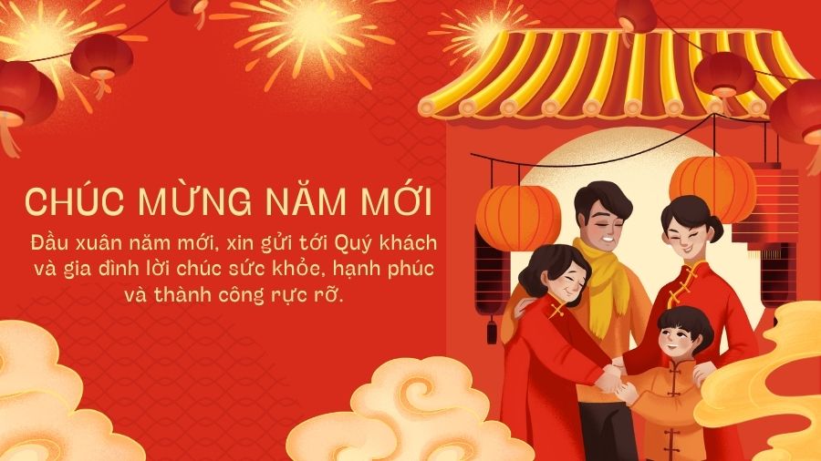 Thiệp chúc Tết khách hàng ấm áp Mẫu thiệp chúc Tết khách hàng ấm áp