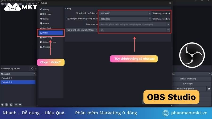 OBS Studio App phát livestream bán hàng