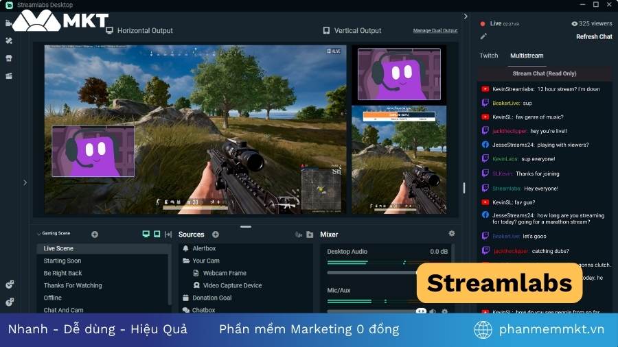 Streamlabs App phát livestream bán hàng