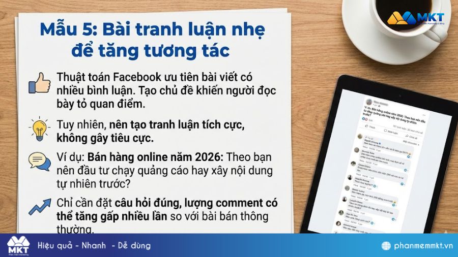 Bài Fanpage tranh luận nhẹ để tăng tương tác Mẫu 5: Bài tranh luận nhẹ để tăng tương tác