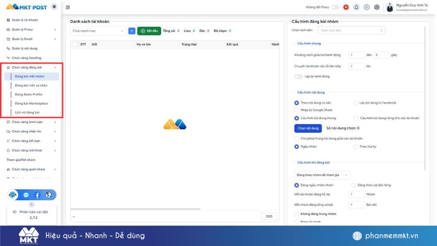 Tinh năng đăng bài tự động trên MKT Post Cách đăng bài bán hàng trên Group Facebook thu hút khách hàng