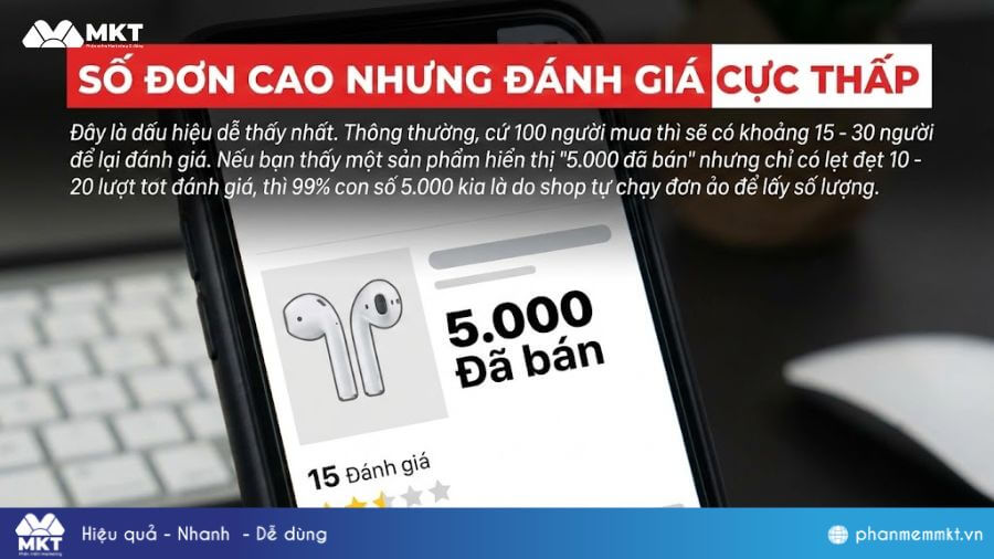 Số đơn shopee cao nhưng đánh giá cực thấp Cách nhận biết lượt mua ảo trên Shopee: Số đơn cao nhưng đánh giá cực thấp