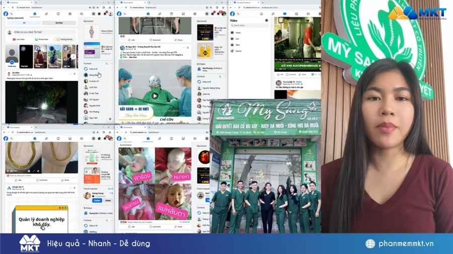Chị Mỹ Sang sử dụng MKT Care đăng bài tự động lên hội nhóm Spa vật lý trị liệu Mỹ Sang