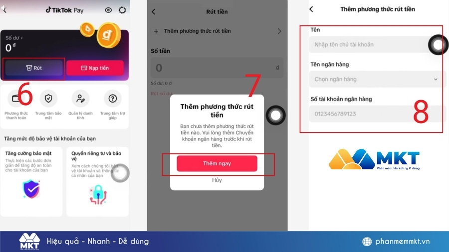 Thêm tài khoản ngân hàng nhận hoàn tiền TikTok Balance Thêm tài khoản ngân hàng nhận hoàn tiền TikTok Balance