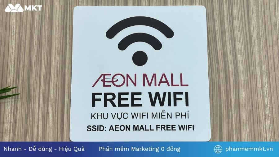 Cần kết nối internet miễn phí Wifi marketing tại chuỗi siêu thị AEON