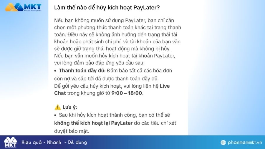 Cách hủy kích hoạt TikTok Paylater Làm thế nào để hủy kích hoạt TikTok Paylater?