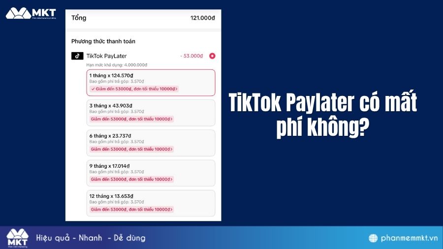 Phí sử dụng Paylater trên TikTok TikTok Paylater có mất phí không?