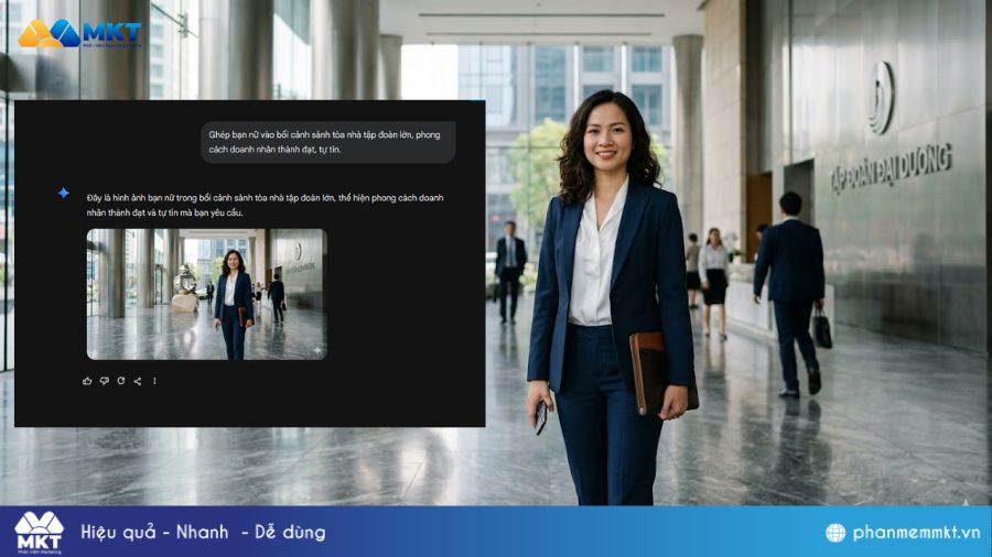 Tạo ảnh gemini phong cách công sở cho nữ Tạo ảnh gemini phong cách công sở, doanh nhân