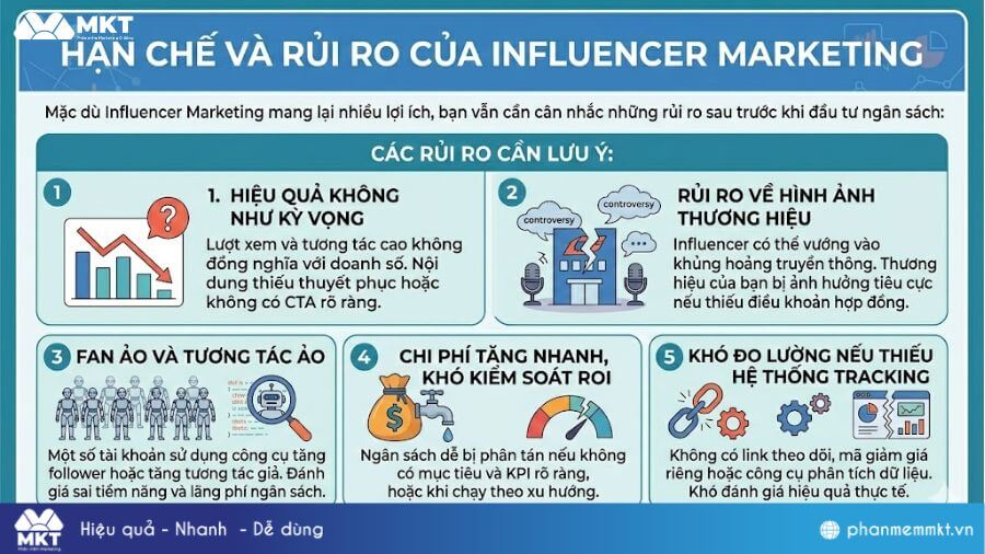 Hạn chế của Influencer Marketing Hạn chế và rủi ro của Influencer Marketing
