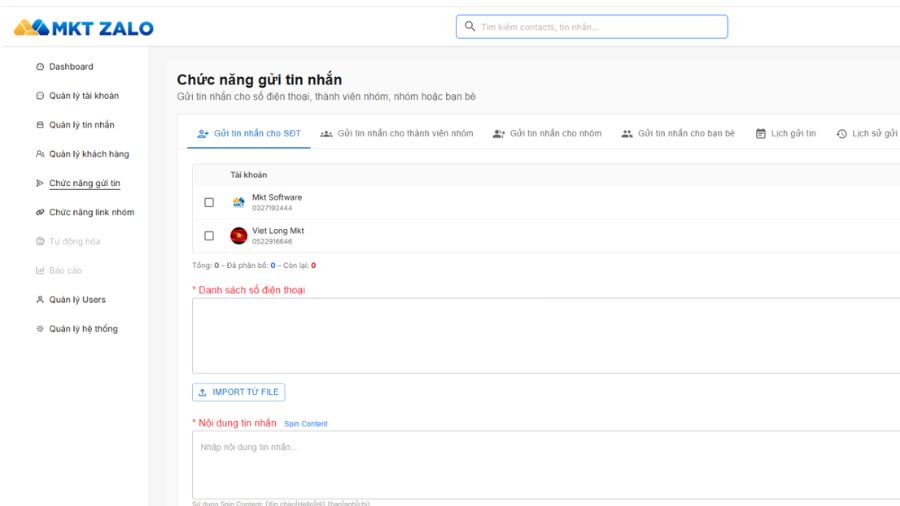 Gửi tin nhắn hàng loạt với Zalo Web Gửi tin nhắn hàng loạt trên Zalo
