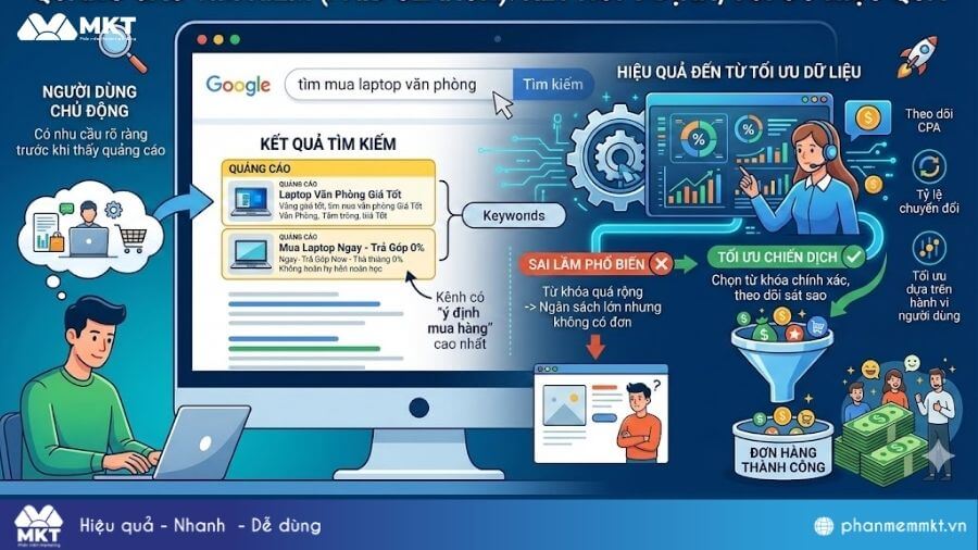 Quảng cáo tìm kiếm Các hình thức performance marketing: Quảng cáo tìm kiếm