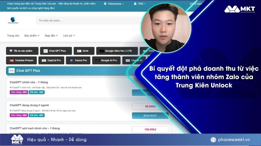 Bí quyết đột phá doanh thu từ việc tăng thành viên nhóm Zalo của Trung Kiên Unlock 1 Trung Kiên Unlock