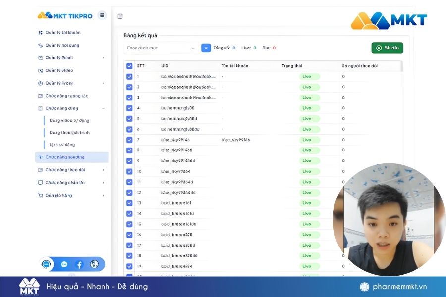 Anh Thịnh chia sẻ tool MKT TikPro giúp seeding tự động, tăng mắt livestream lên đến 1000 Anh Thịnh chia sẻ tool MKT TikPro giúp seeding tự động, tăng mắt livestream lên đến 1000
