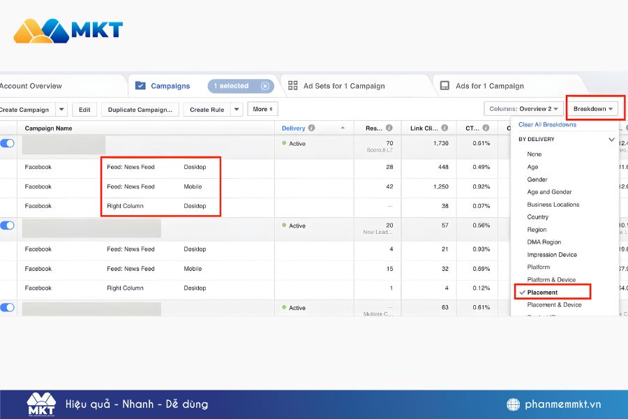 Chọn vị trí hiển thị quảng cáo Chọn vị trí hiển thị quảng cáo